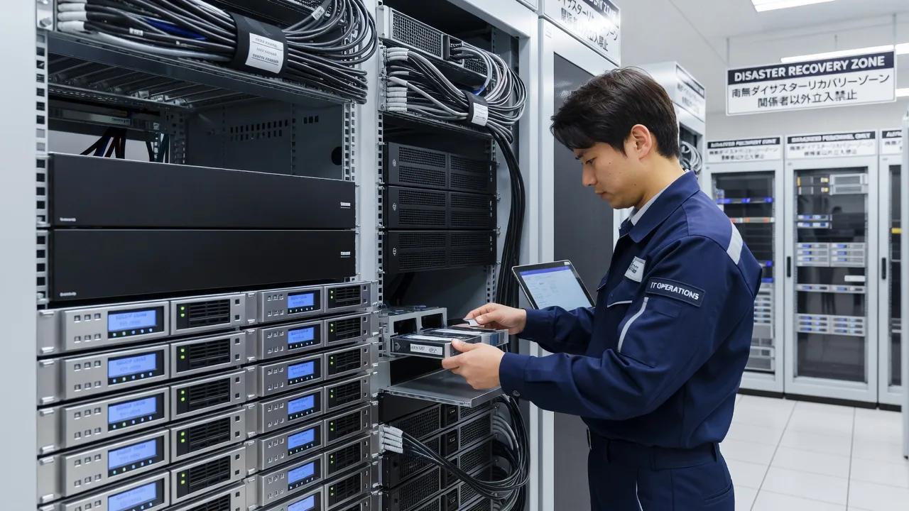データバックアップと障害対策の管理体制のイメージ